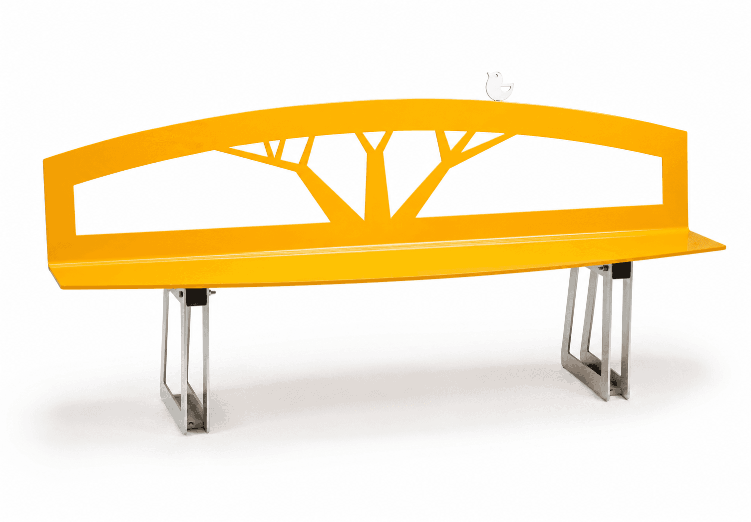 Bench with Bird (Yellow)