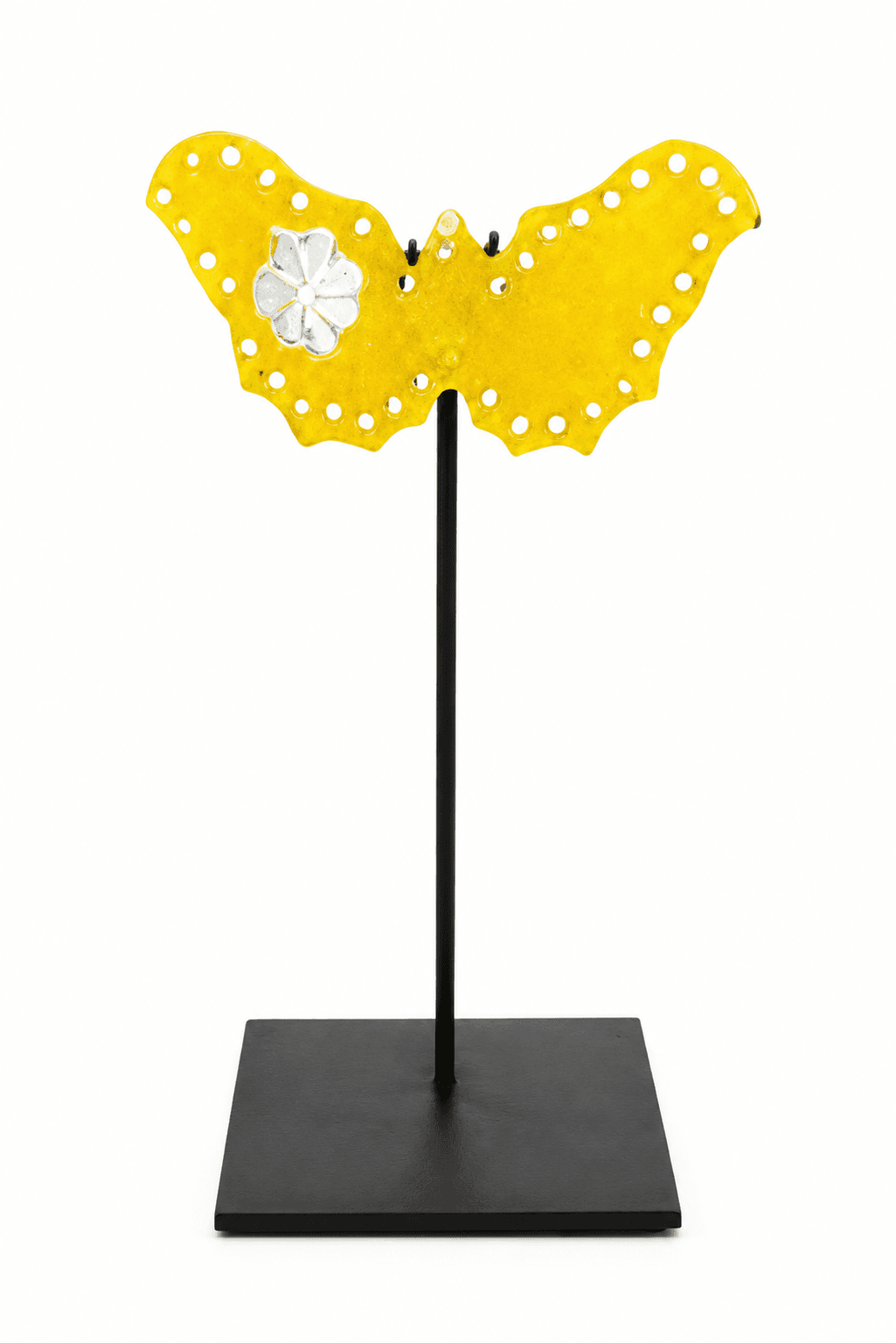 Yellow Butterfly with White Flower